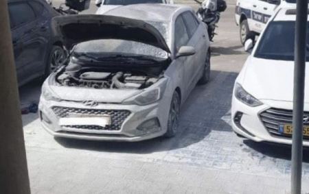 حرق مركبة الفحماوية رمزية جبارين مديرة بنك مركنتيل في كفر قاسم